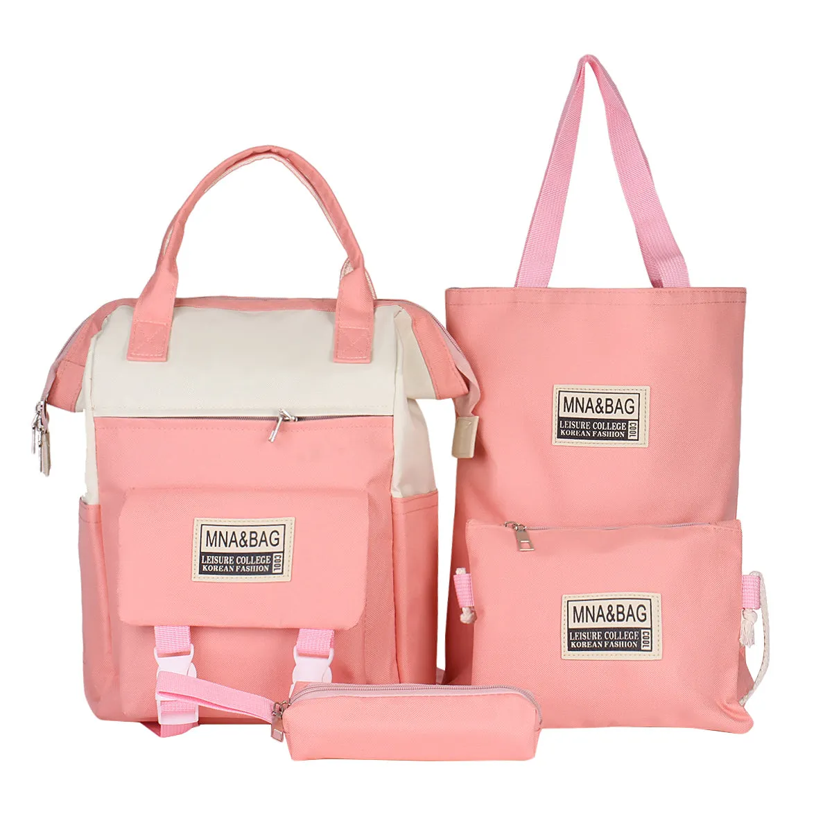 4 Pcs/Set Mom Backpack Waterproof Baby Diaper Bag Nappy Stroller Bag Outdoor Travel