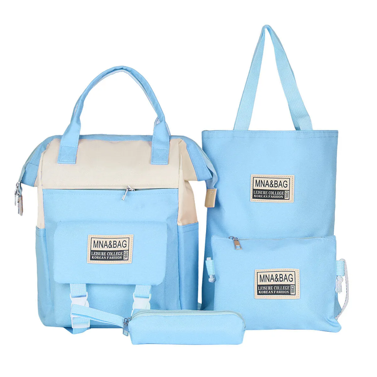 4 Pcs/Set Mom Backpack Waterproof Baby Diaper Bag Nappy Stroller Bag Outdoor Travel