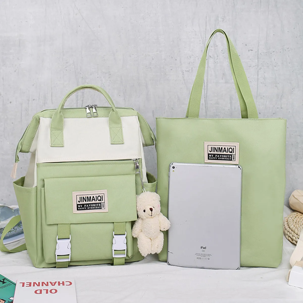 4 Pcs/Set Mom Backpack Waterproof Baby Diaper Bag Nappy Stroller Bag Outdoor Travel