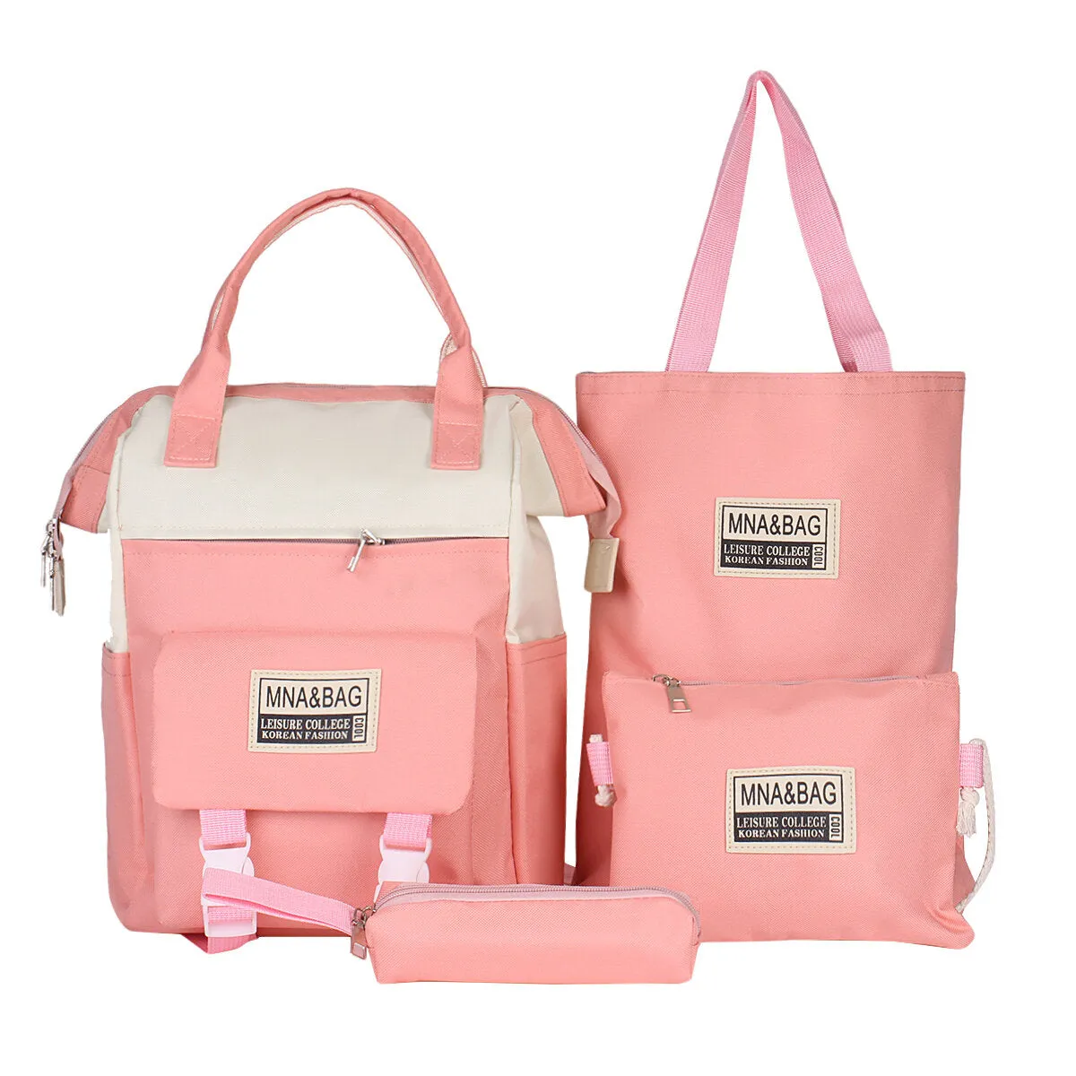 4 Pcs/Set Mom Backpack Waterproof Baby Diaper Bag Nappy Stroller Bag Outdoor Travel