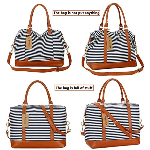 Baosha Hb-28 Ladies Women Canvas Travel Weekender Overnight Carry-On Shoulder Duffel Tote Bag