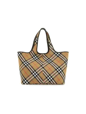 Check Plaid Leather Tote