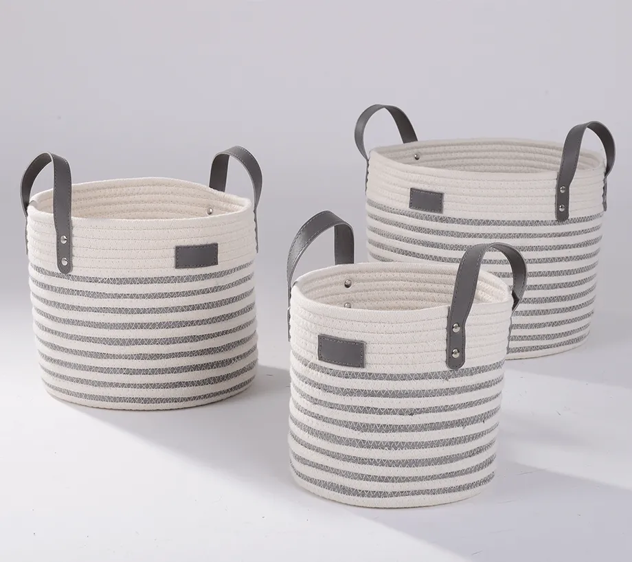 Cotton Rope Basket | Stripes