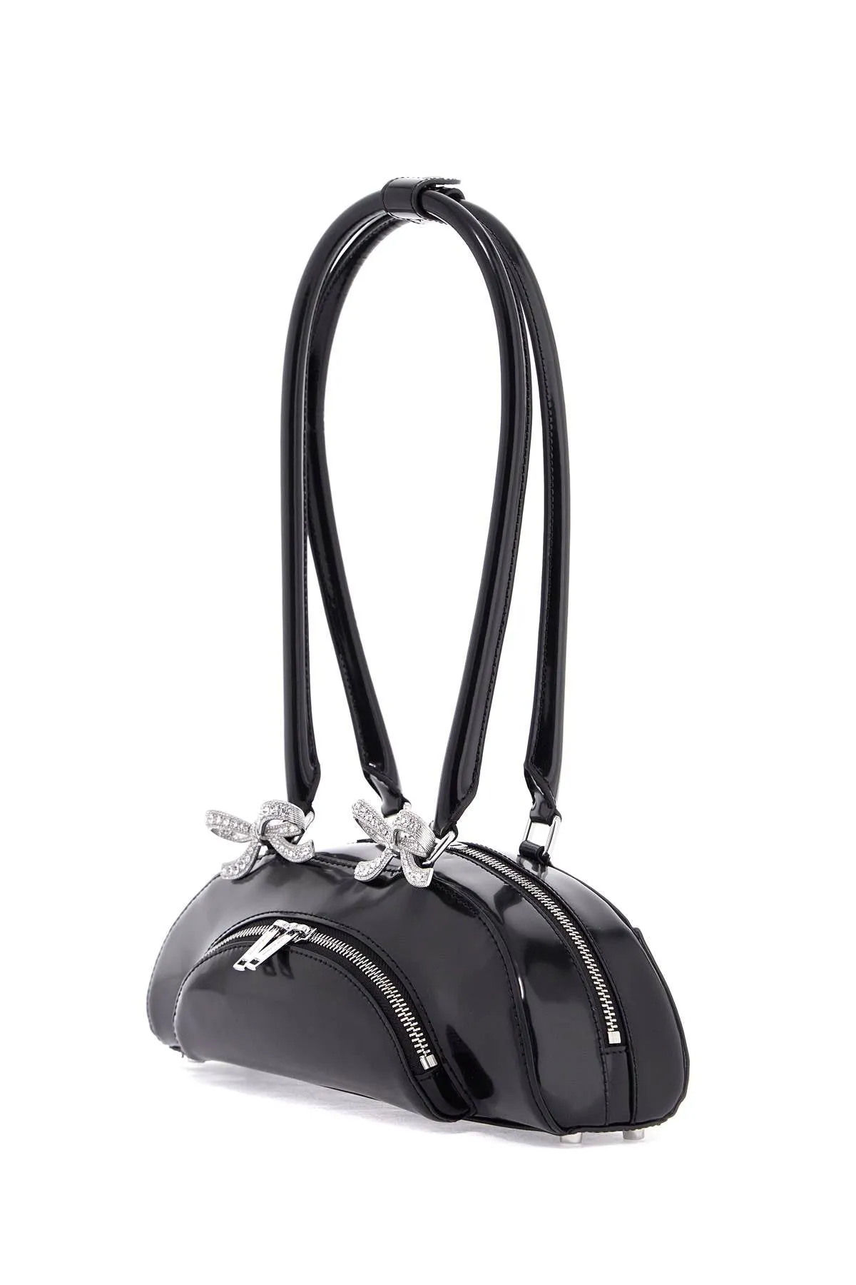 Diamond-Studded Bauletto Leather Handbag