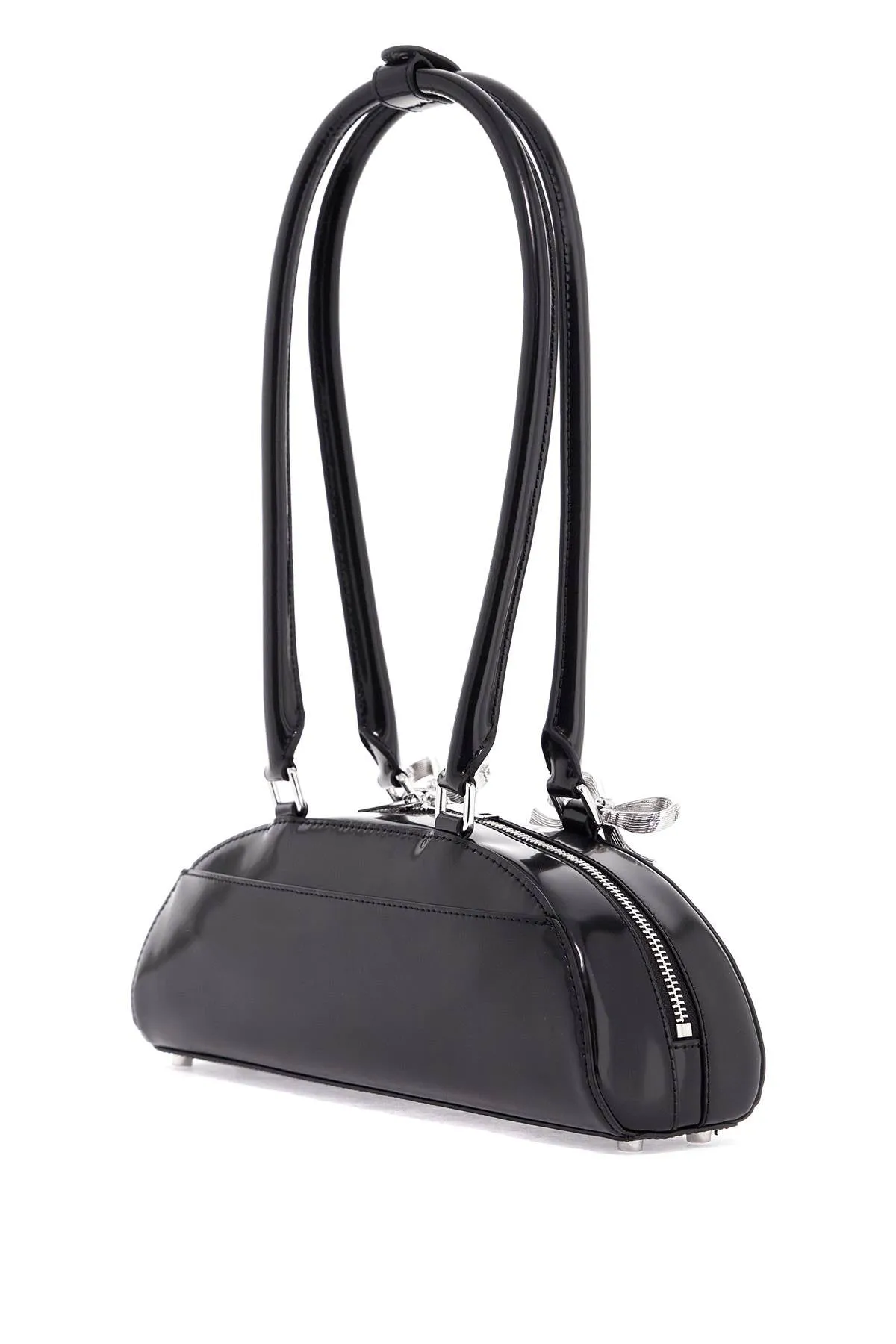 Diamond-Studded Bauletto Leather Handbag