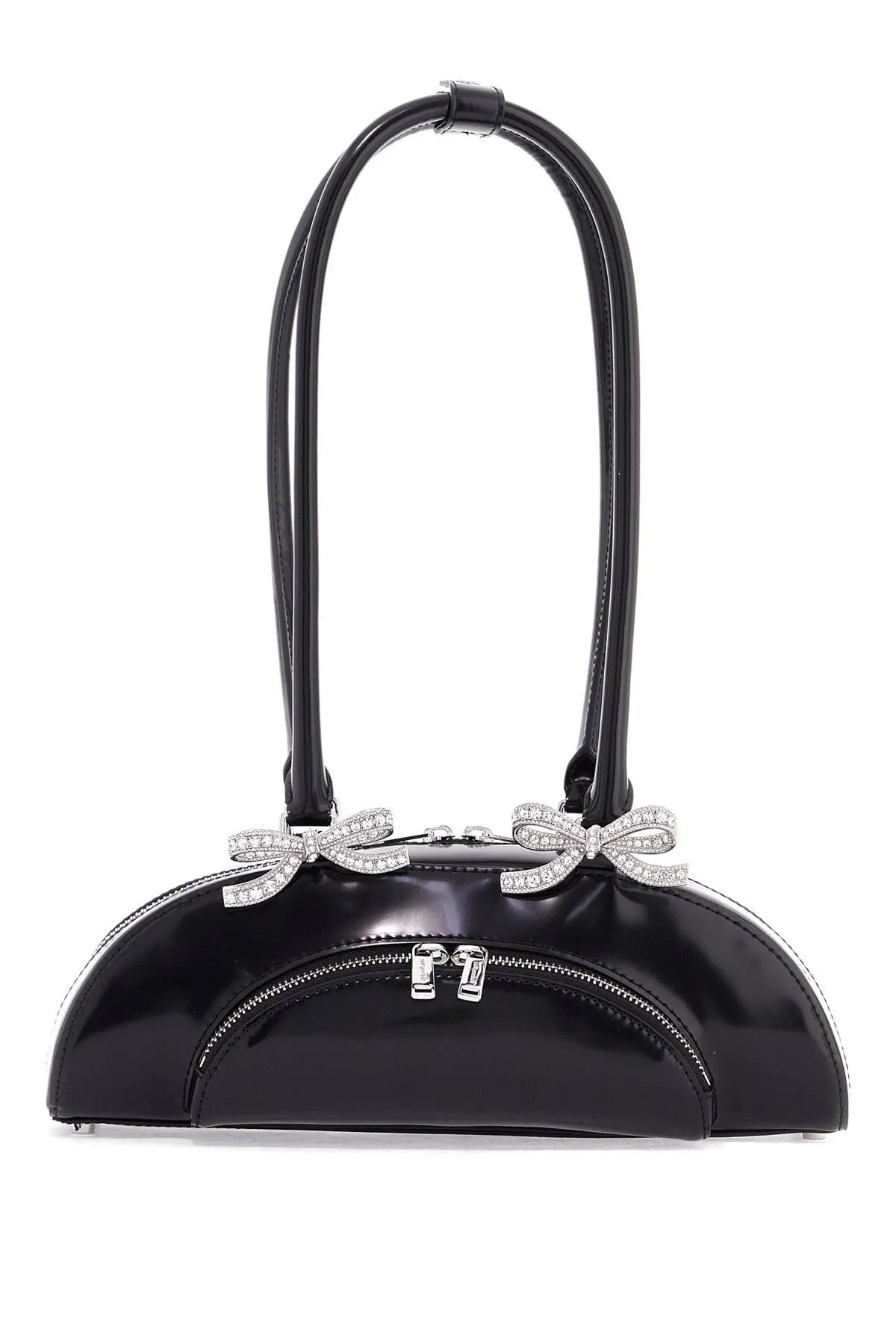 Diamond-Studded Bauletto Leather Handbag