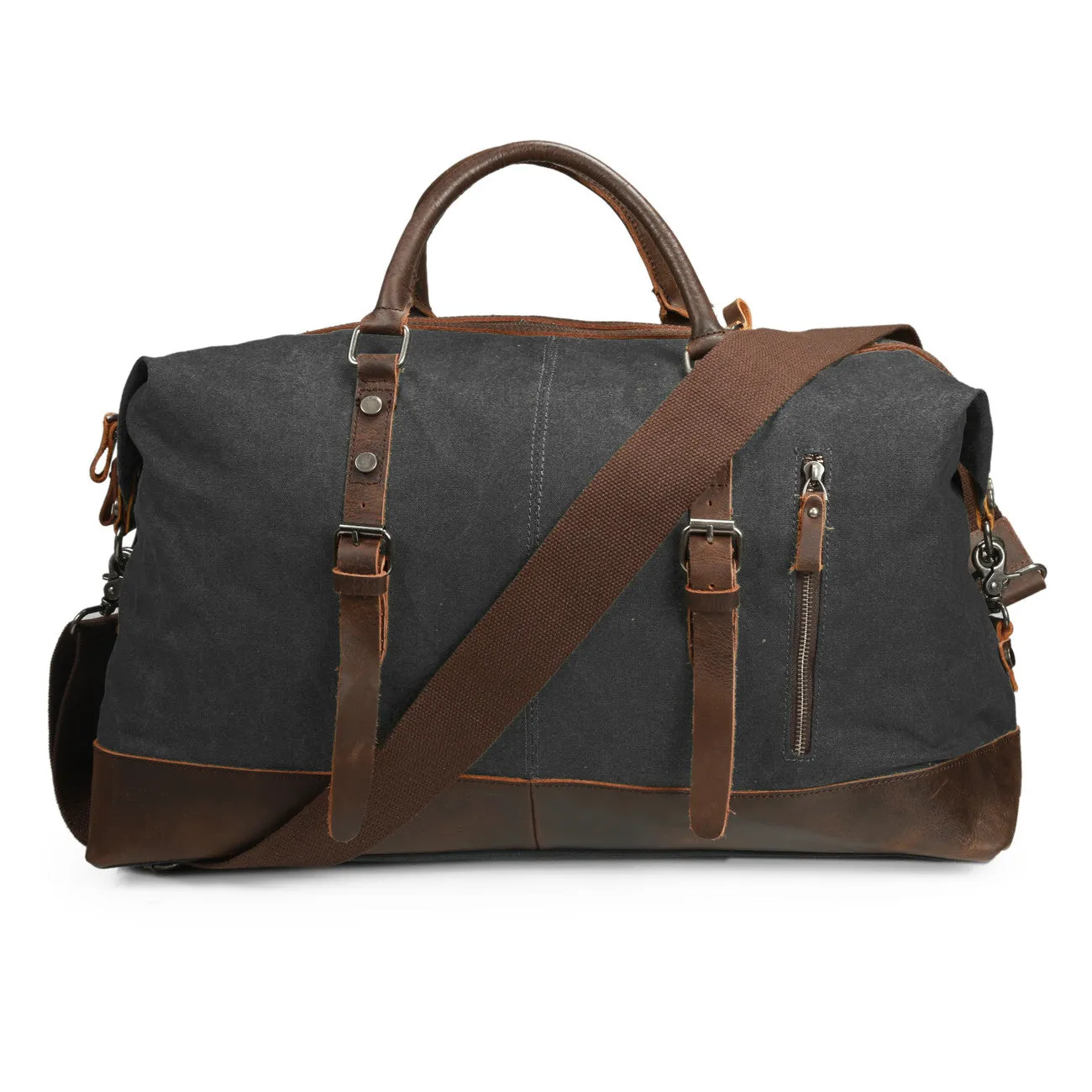 Ecosusi Vintage Canvas Sport Tote Gym Bag Overnight Shoulder Bag Weekend Travel Duffel Bag