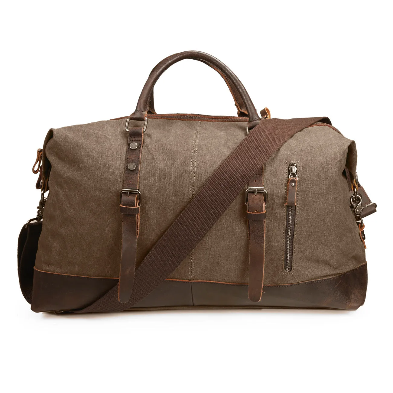 Ecosusi Vintage Canvas Sport Tote Gym Bag Overnight Shoulder Bag Weekend Travel Duffel Bag