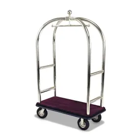 Forbes Industries 2523-DT Birdcage® Luggage Cart Longer & Taller Stylesatin Diamond Textured Stainless Steel Tubular Superstructure