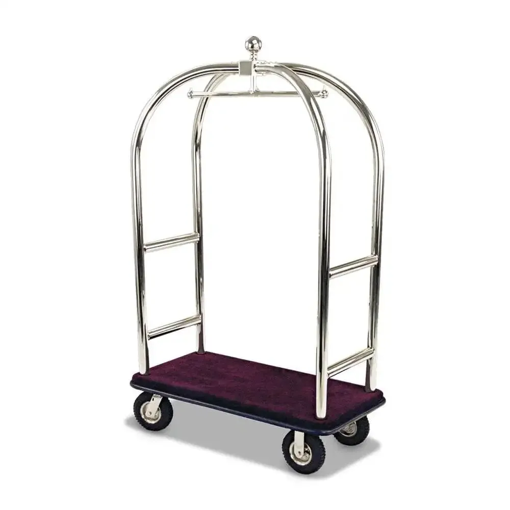 Forbes Industries 2523-DT Birdcage® Luggage Cart Longer & Taller Stylesatin Diamond Textured Stainless Steel Tubular Superstructure