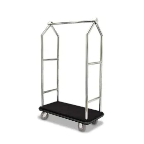 Forbes Industries 2543 43.5"Specialty Luggage Cart Tubular Polished Stainless Steel Superstructure With Chrome Cubes At Top