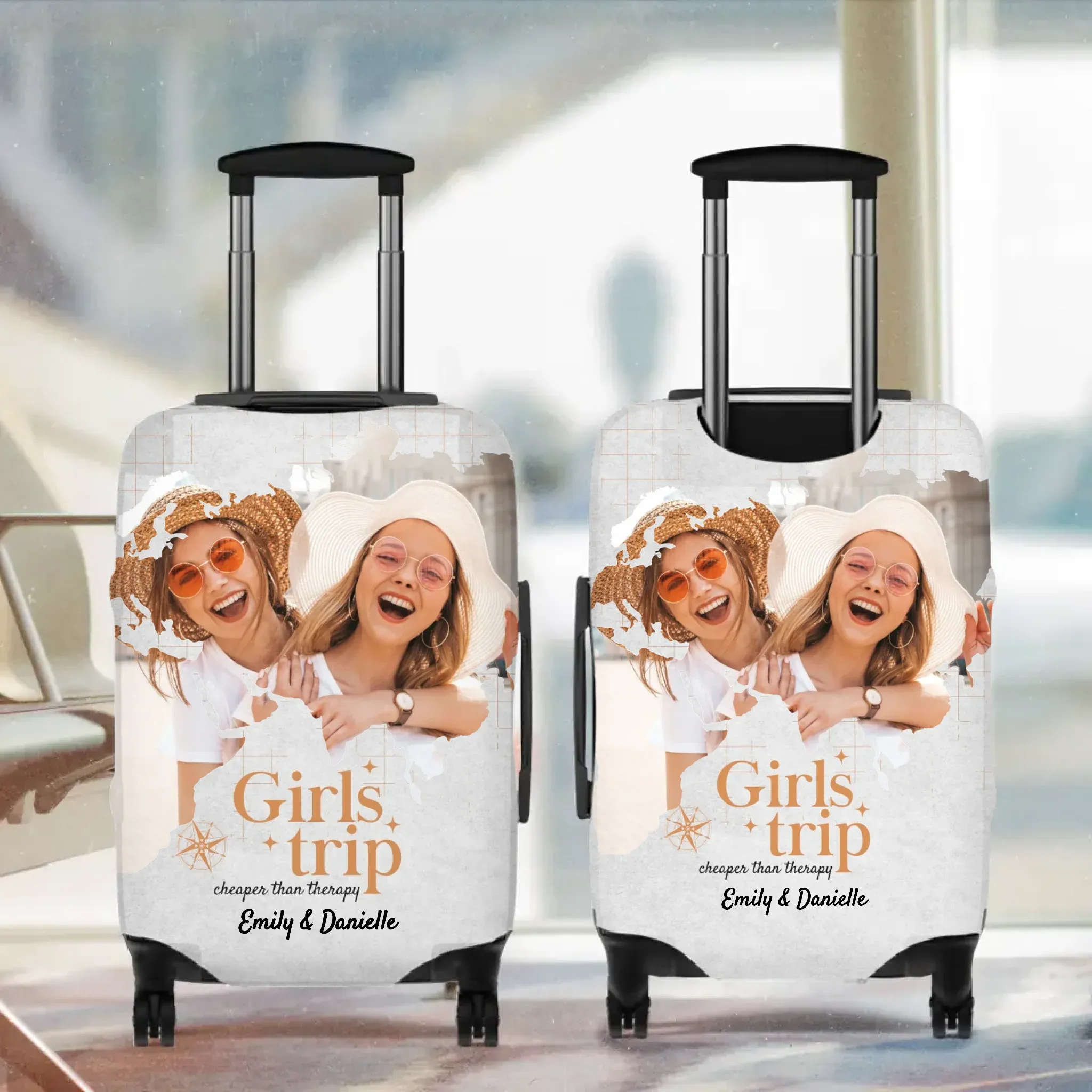 Girls Trip Cheaper Than Therapy - Custom Photo - Personalized Gift For Bestie - Luggage Cover