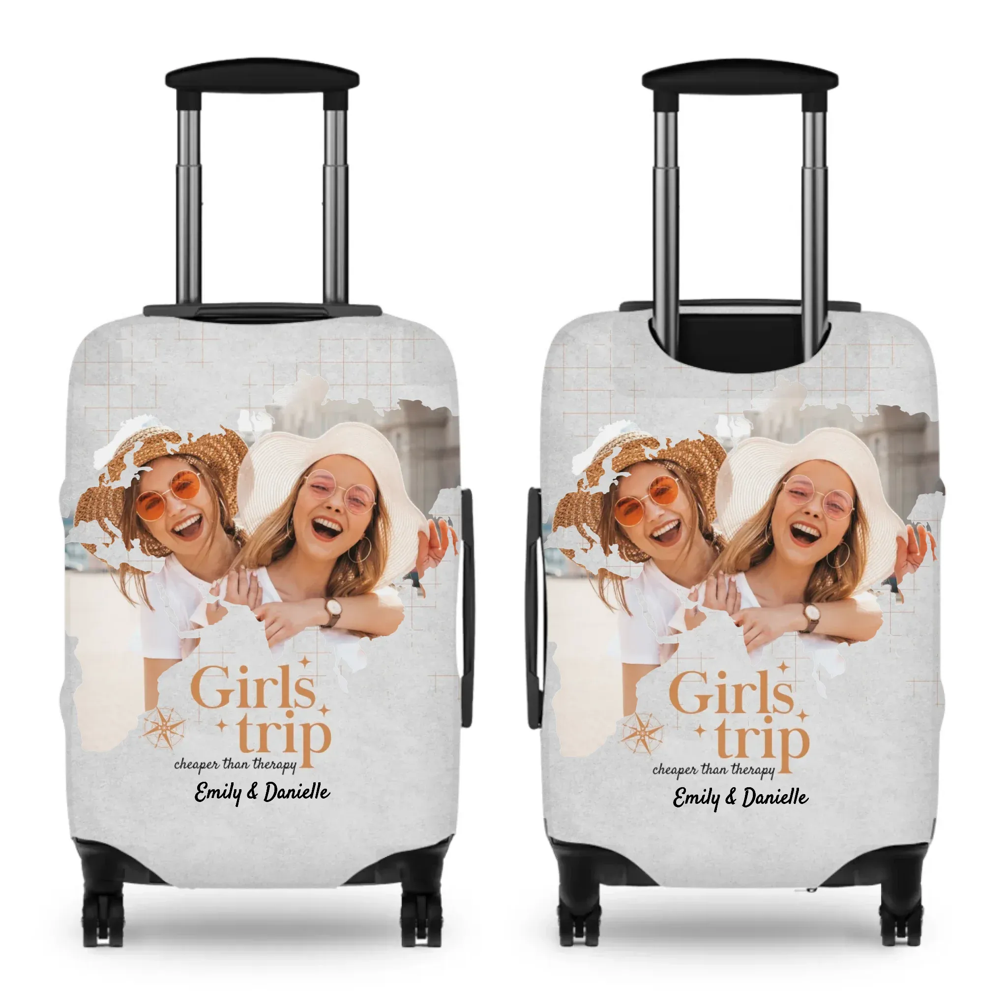 Girls Trip Cheaper Than Therapy - Custom Photo - Personalized Gift For Bestie - Luggage Cover