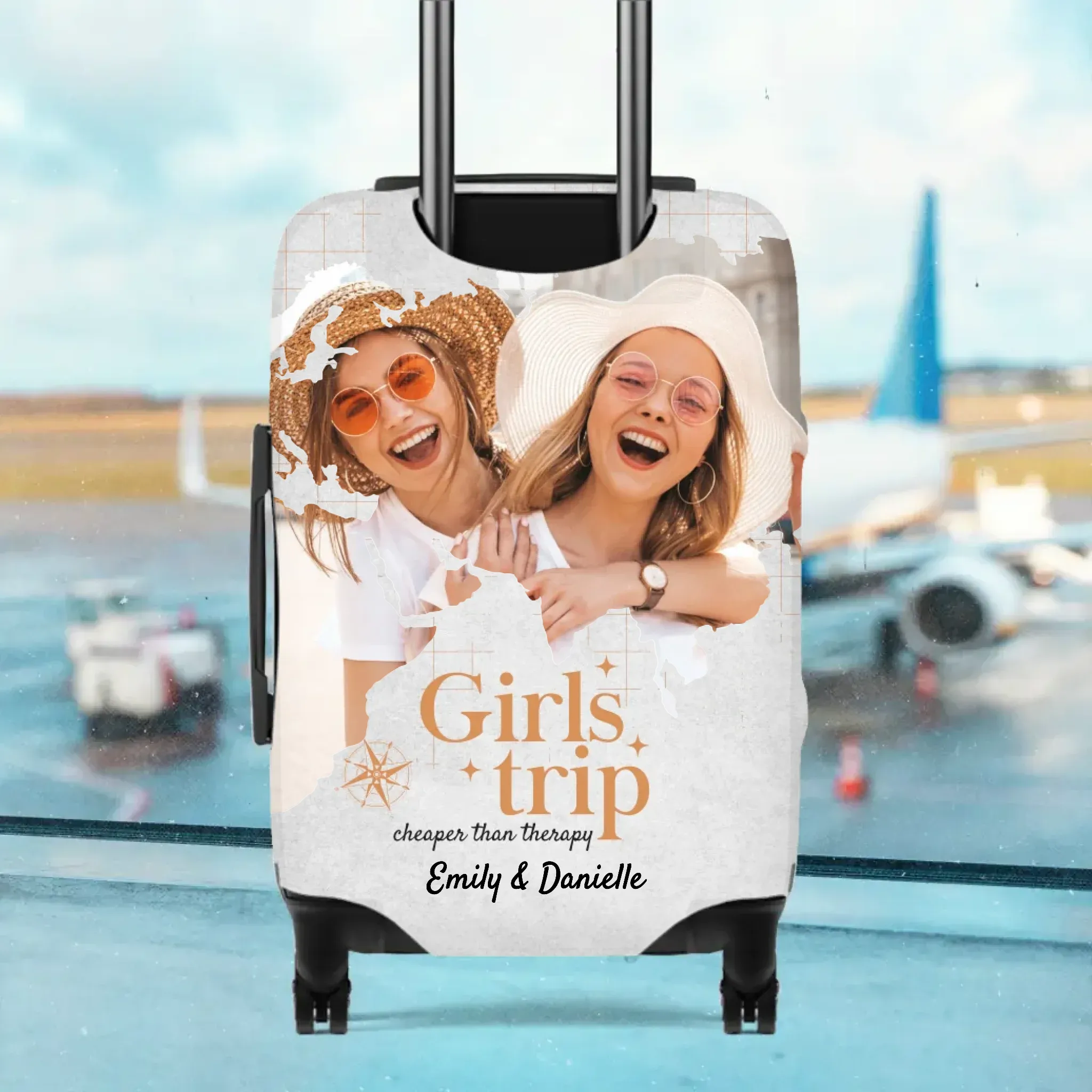 Girls Trip Cheaper Than Therapy - Custom Photo - Personalized Gift For Bestie - Luggage Cover