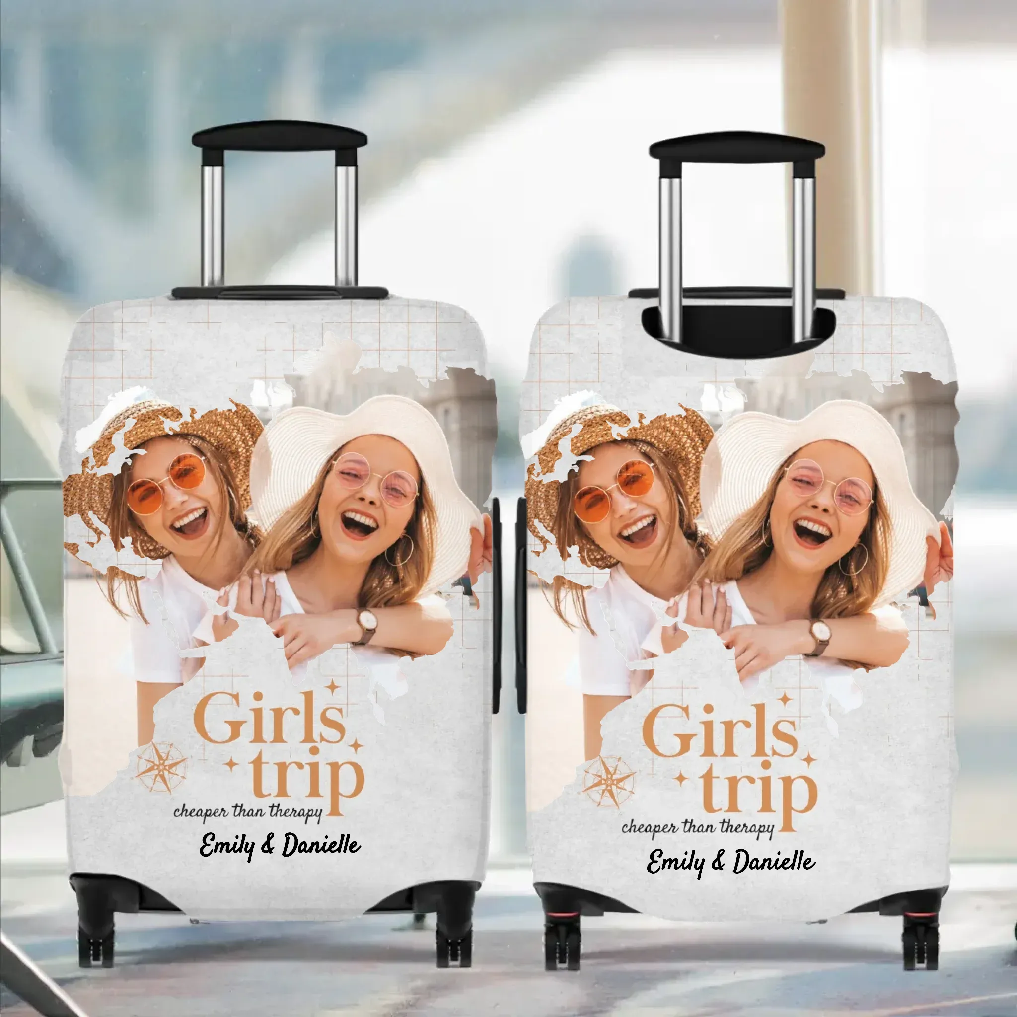 Girls Trip Cheaper Than Therapy - Custom Photo - Personalized Gift For Bestie - Luggage Cover