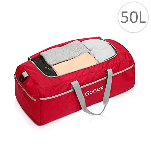 Gonex 50L Packable Travel Duffle, Lightweight Luggage Duffel Sports Gym Bag with Shoe Compartment