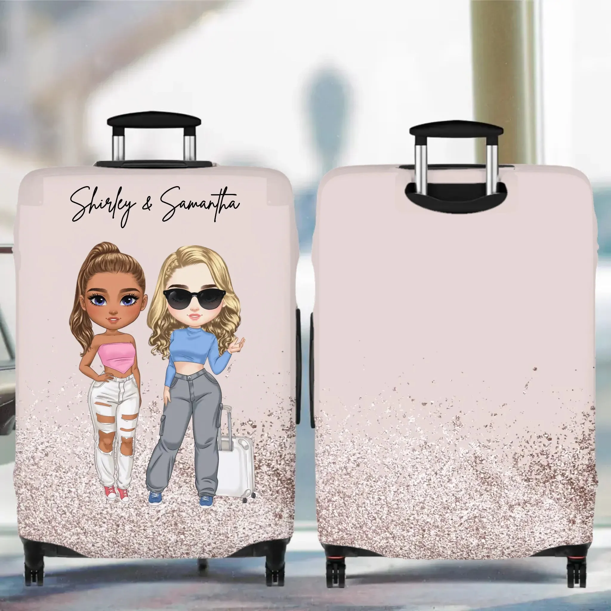 Groovy Bestfriend - Custom Name - Personalized Gift For Bestie - Luggage Cover