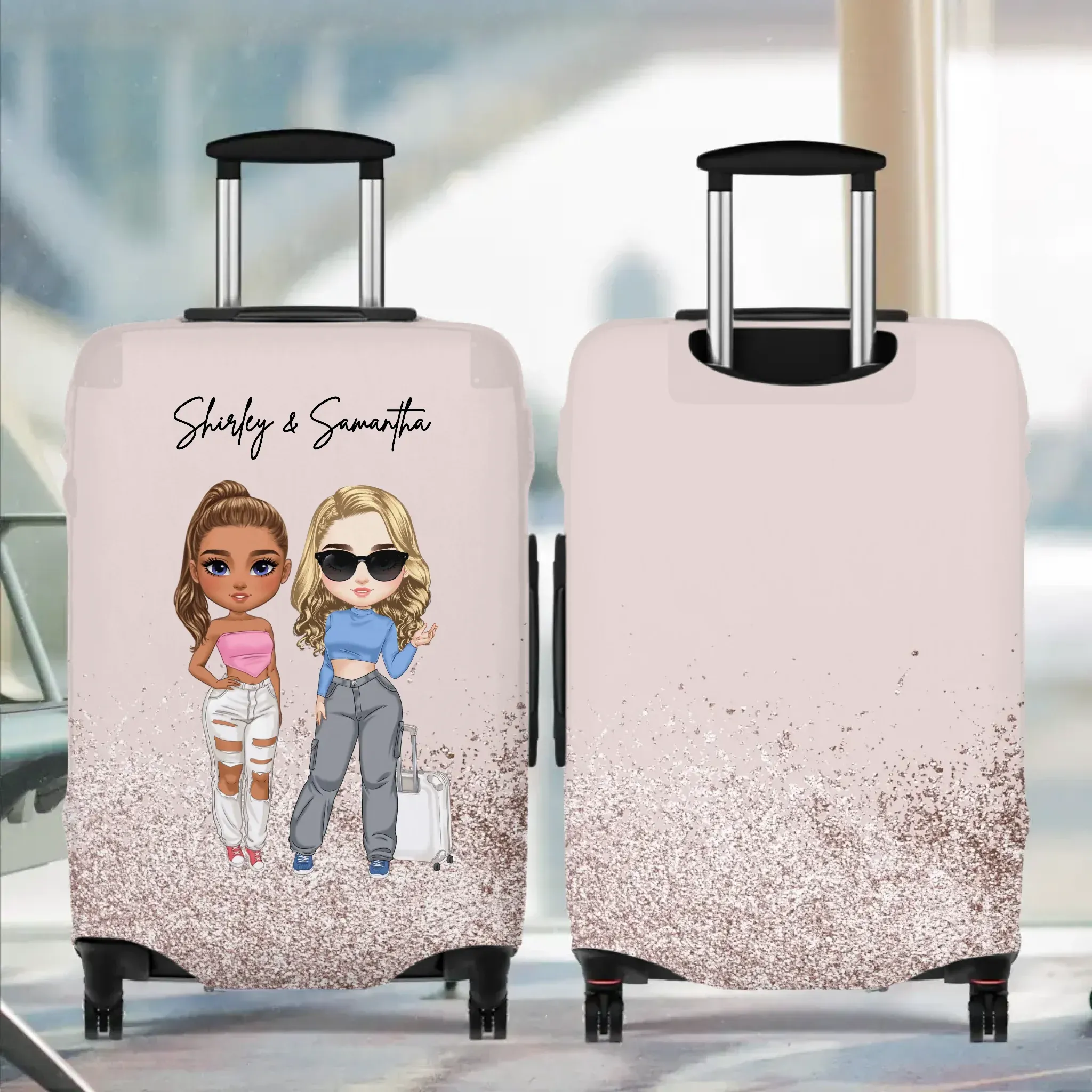 Groovy Bestfriend - Custom Name - Personalized Gift For Bestie - Luggage Cover
