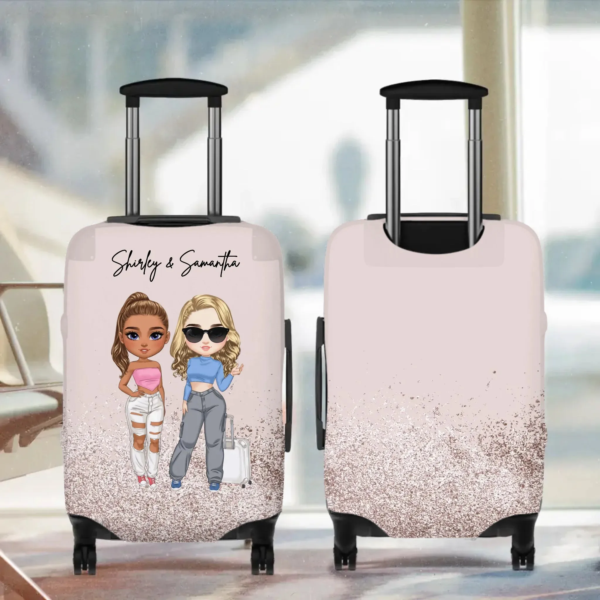 Groovy Bestfriend - Custom Name - Personalized Gift For Bestie - Luggage Cover