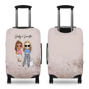 Groovy Bestfriend - Custom Name - Personalized Gift For Bestie - Luggage Cover