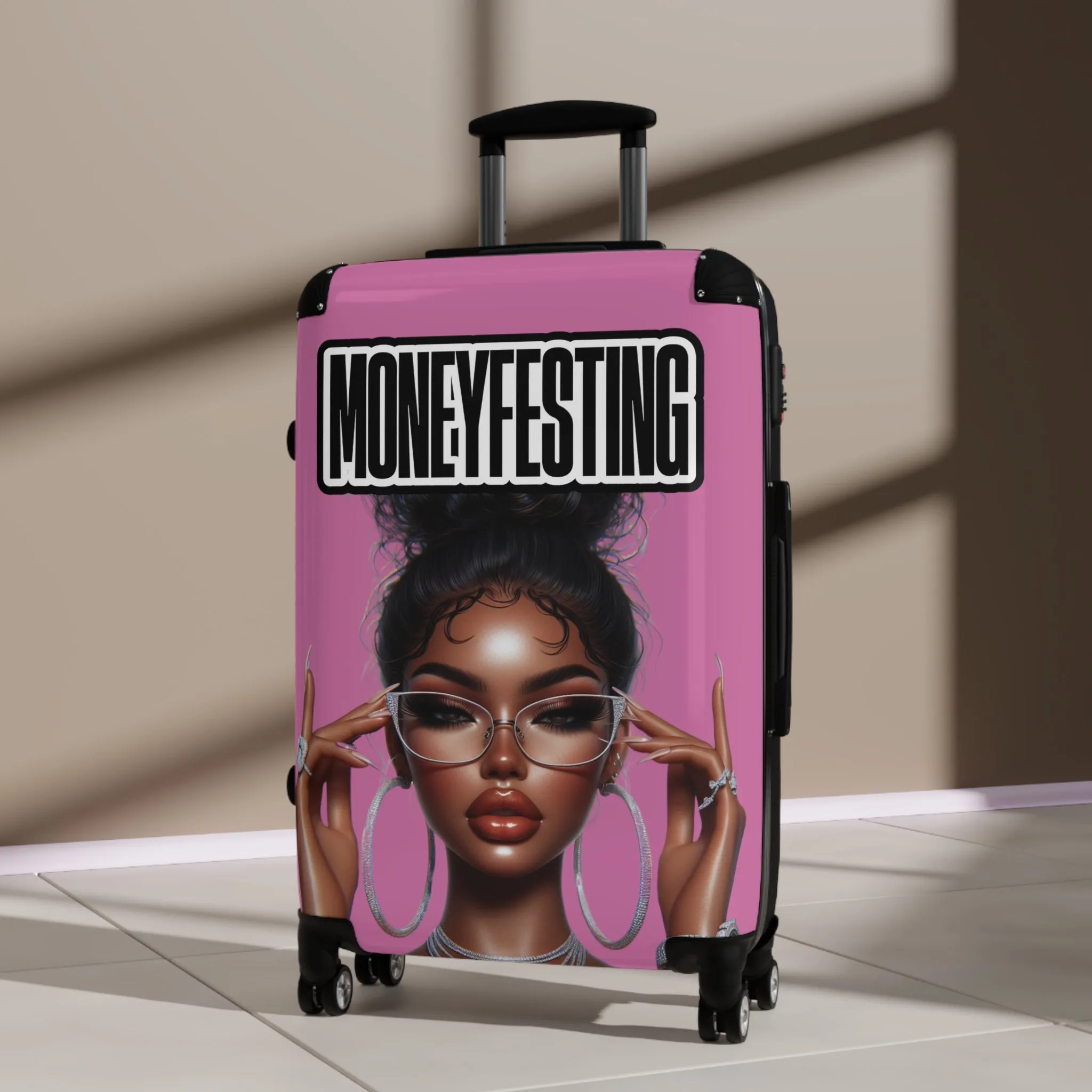 Her Moneyfesting Suitcase (Light Pink)
