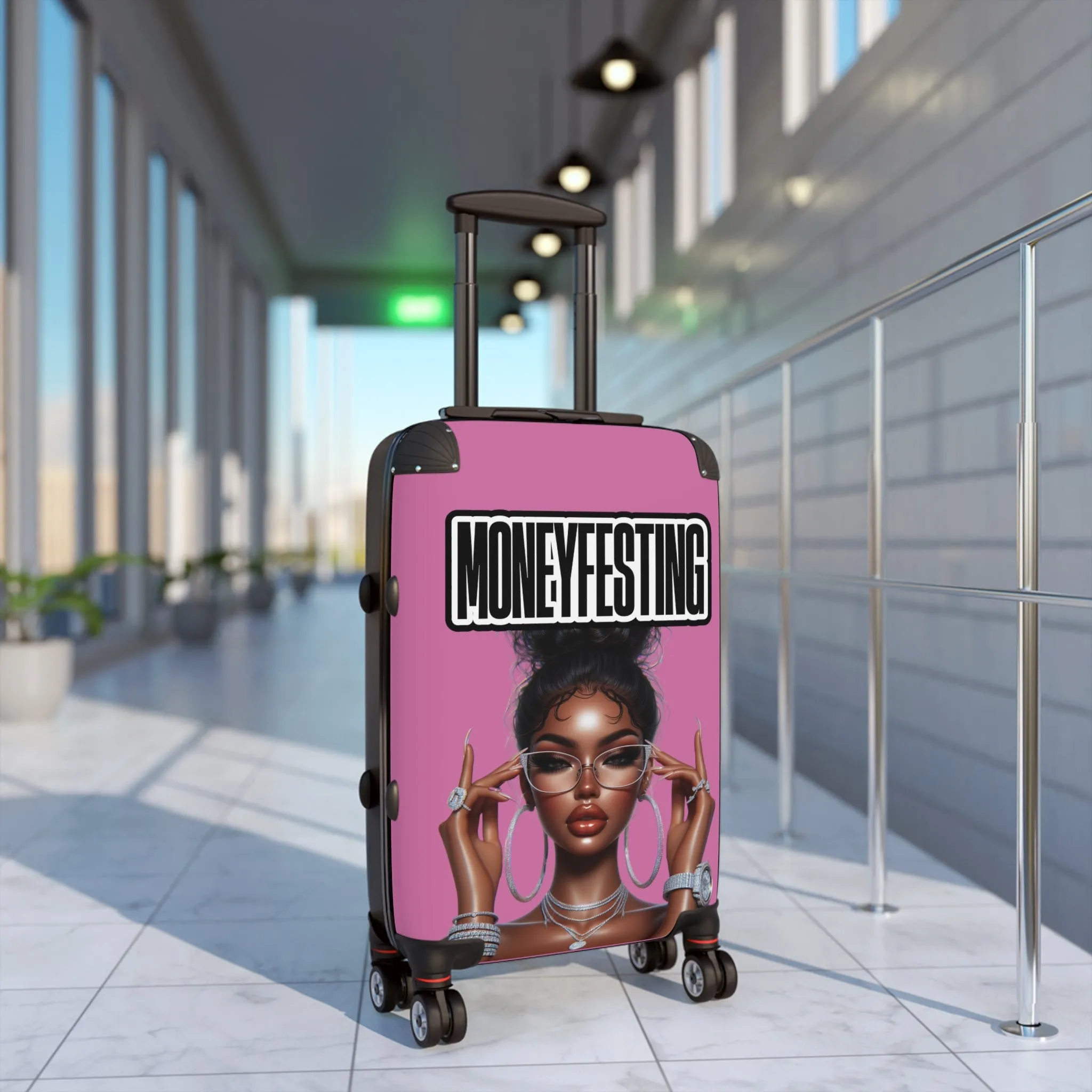 Her Moneyfesting Suitcase (Light Pink)
