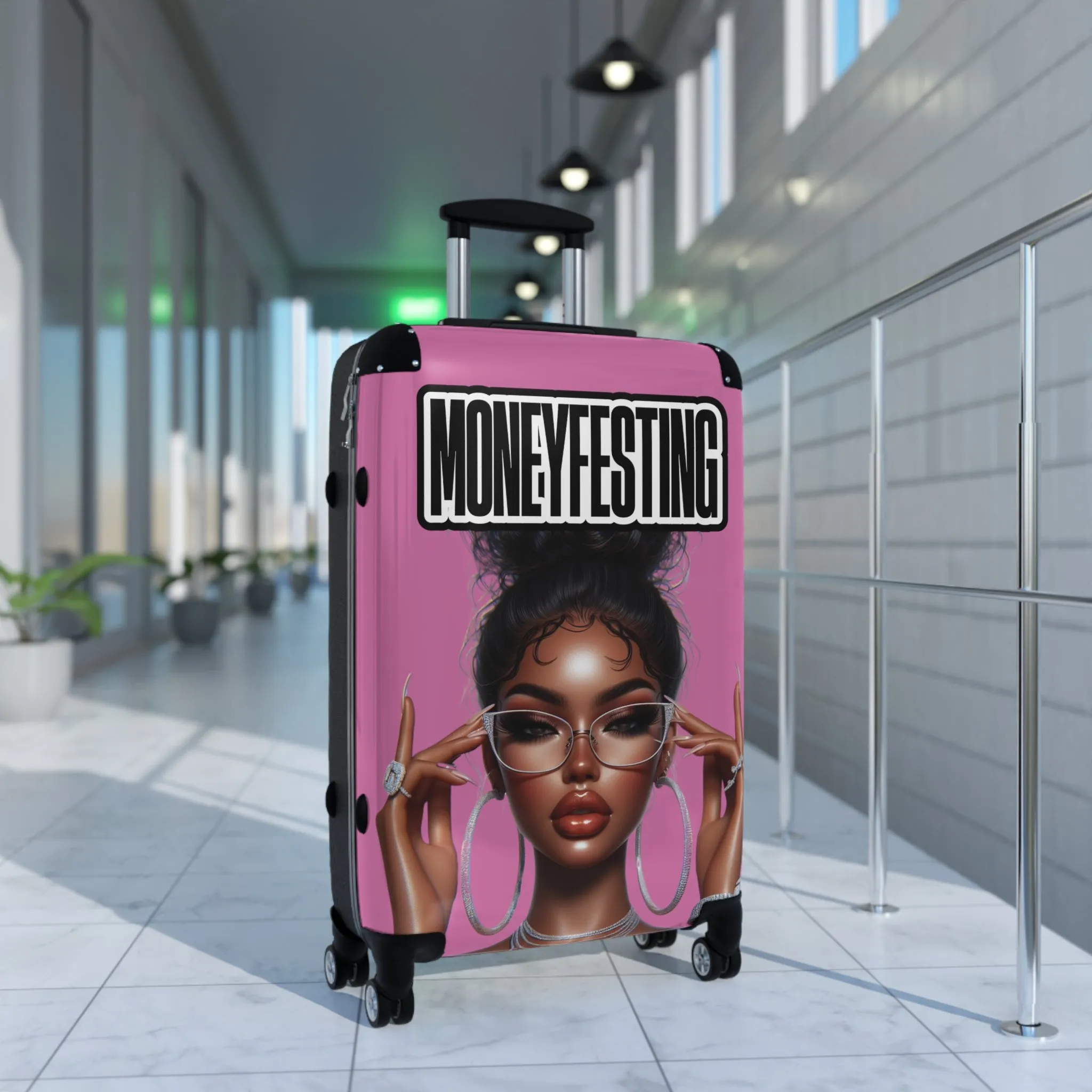 Her Moneyfesting Suitcase (Light Pink)