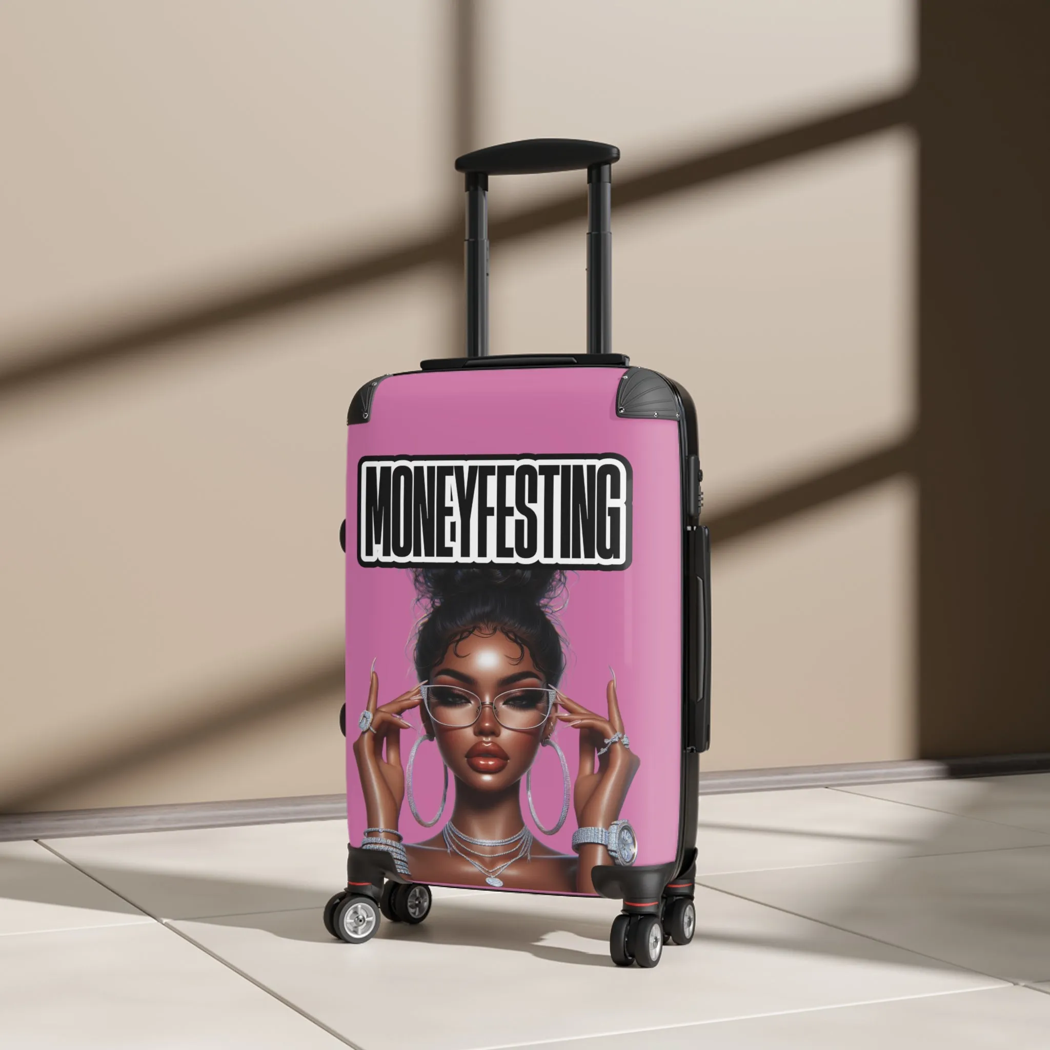 Her Moneyfesting Suitcase (Light Pink)