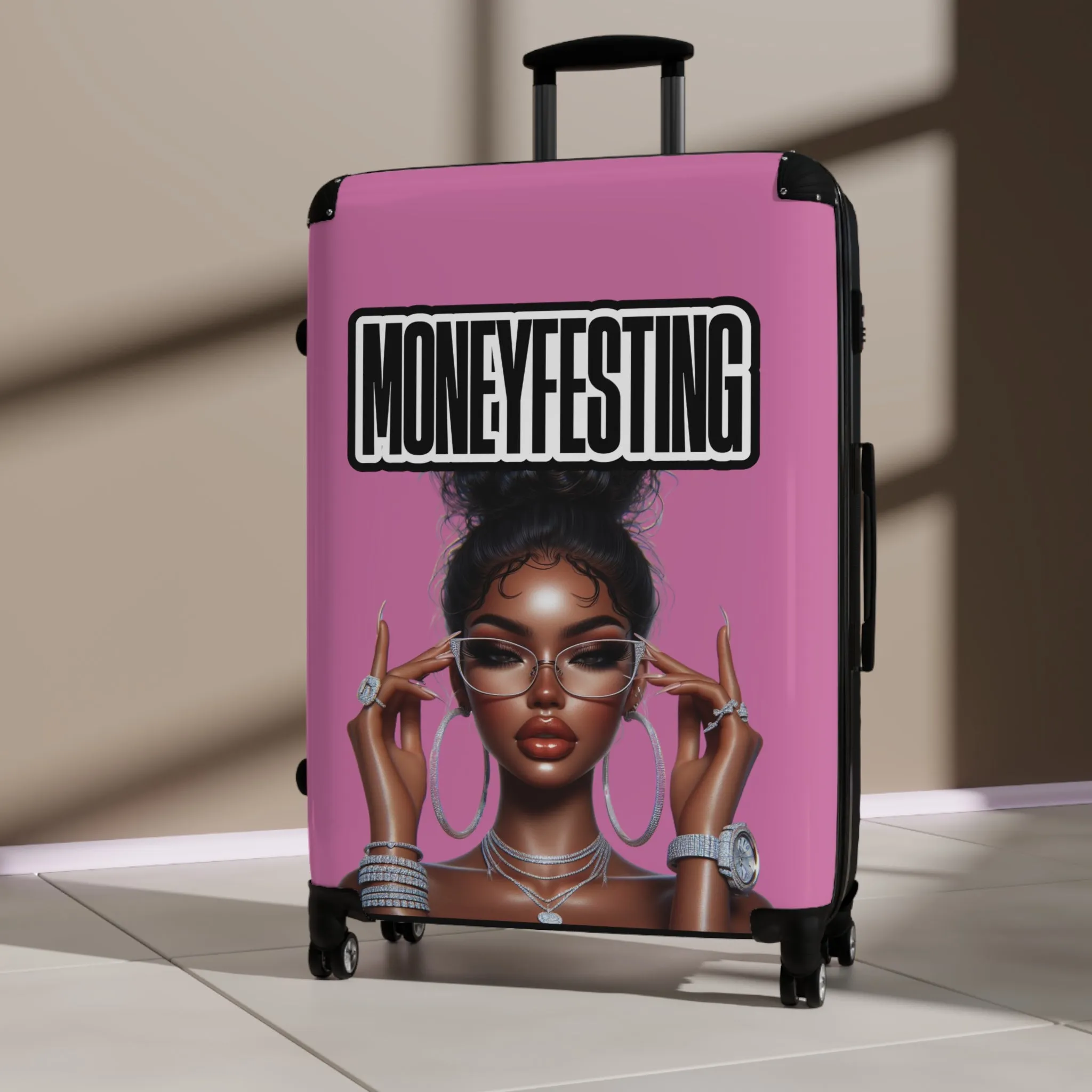 Her Moneyfesting Suitcase (Light Pink)