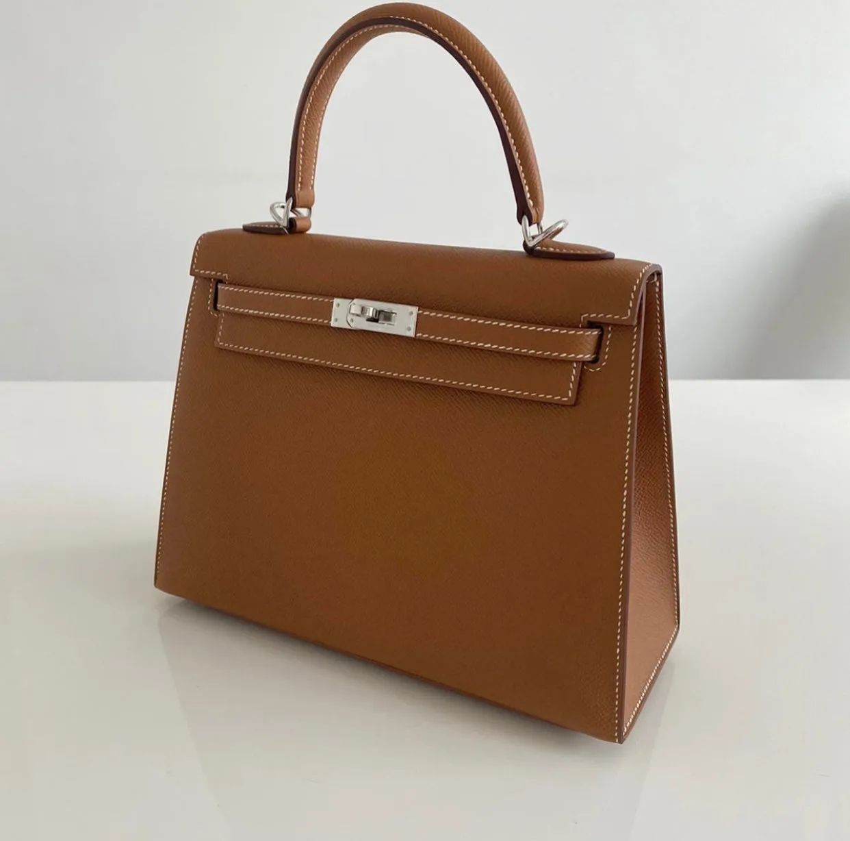 Hermès Kelly 25 Gold Epsom Palladium Hardware