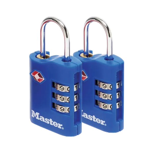 L15625 - MASTER LOCK 4686 Pair Of Combination Luggage Padlocks
