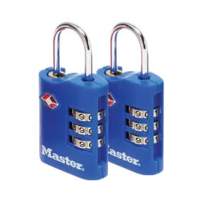 L15625 - MASTER LOCK 4686 Pair Of Combination Luggage Padlocks