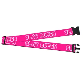Luggage Strap - 2.0" - SLAY QUEEN Bubble Text Pink/White