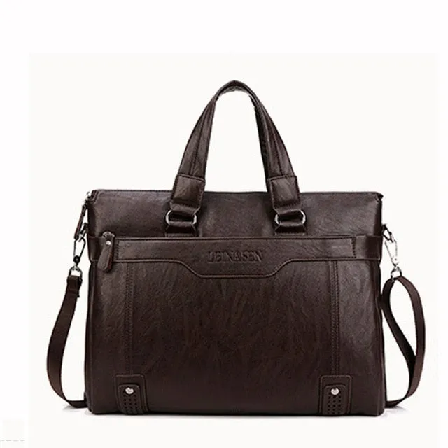 Men Briefcase Leather 14inch Laptop Bags Men Business Shoulder Bags for Male Office High Quality Men Briefcase Casual