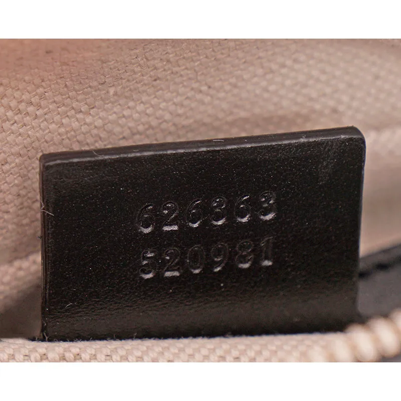 NEW $2,200 GUCCI Black GG EMBOSSED LEATHER SQUARE Perforated Crossbody BAG NWT