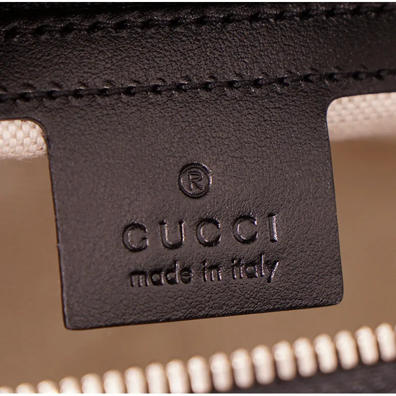 NEW $2,200 GUCCI Black GG EMBOSSED LEATHER SQUARE Perforated Crossbody BAG NWT