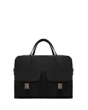 Nylon Overnight Duffle Bag in Black