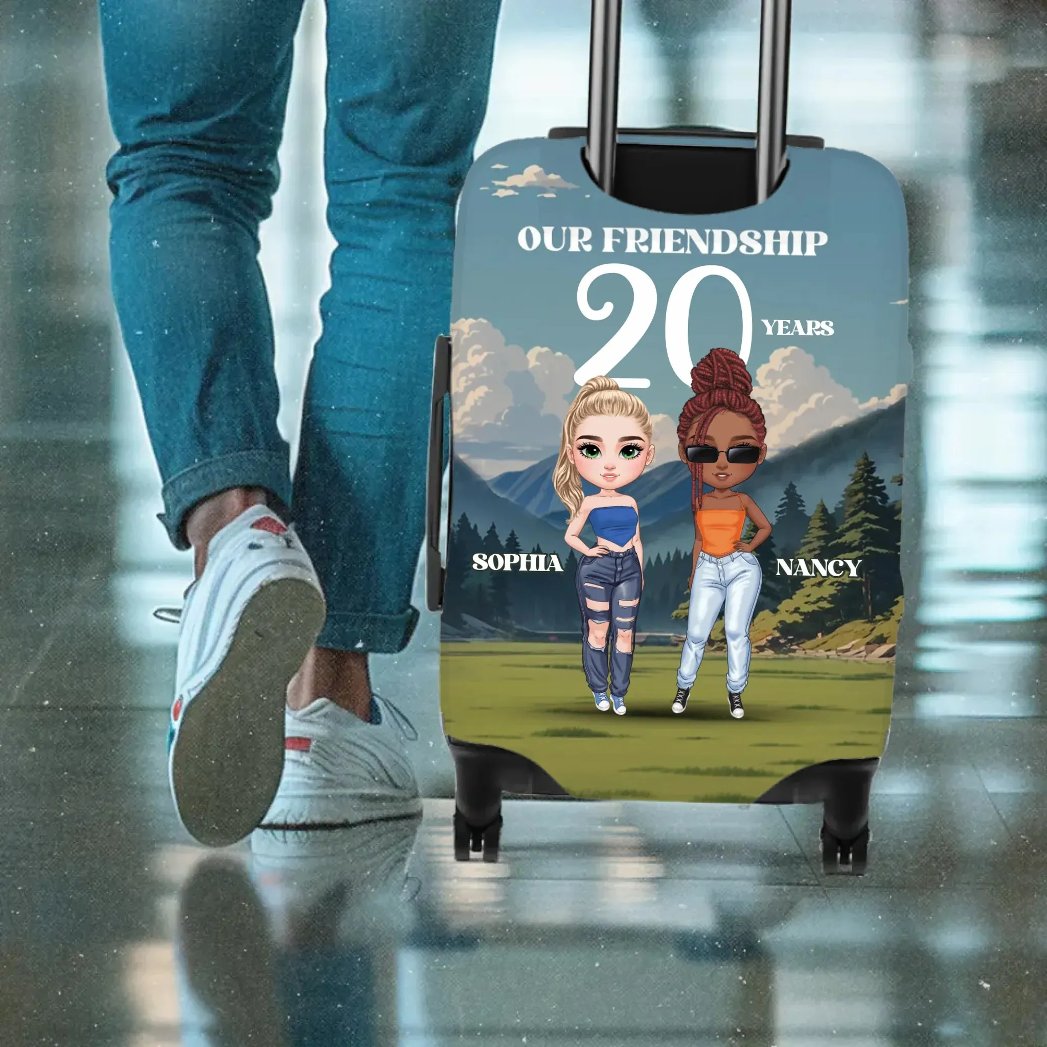 Our Friendship - Custom Name - Personalized Gift For Bestie - Luggage Cover