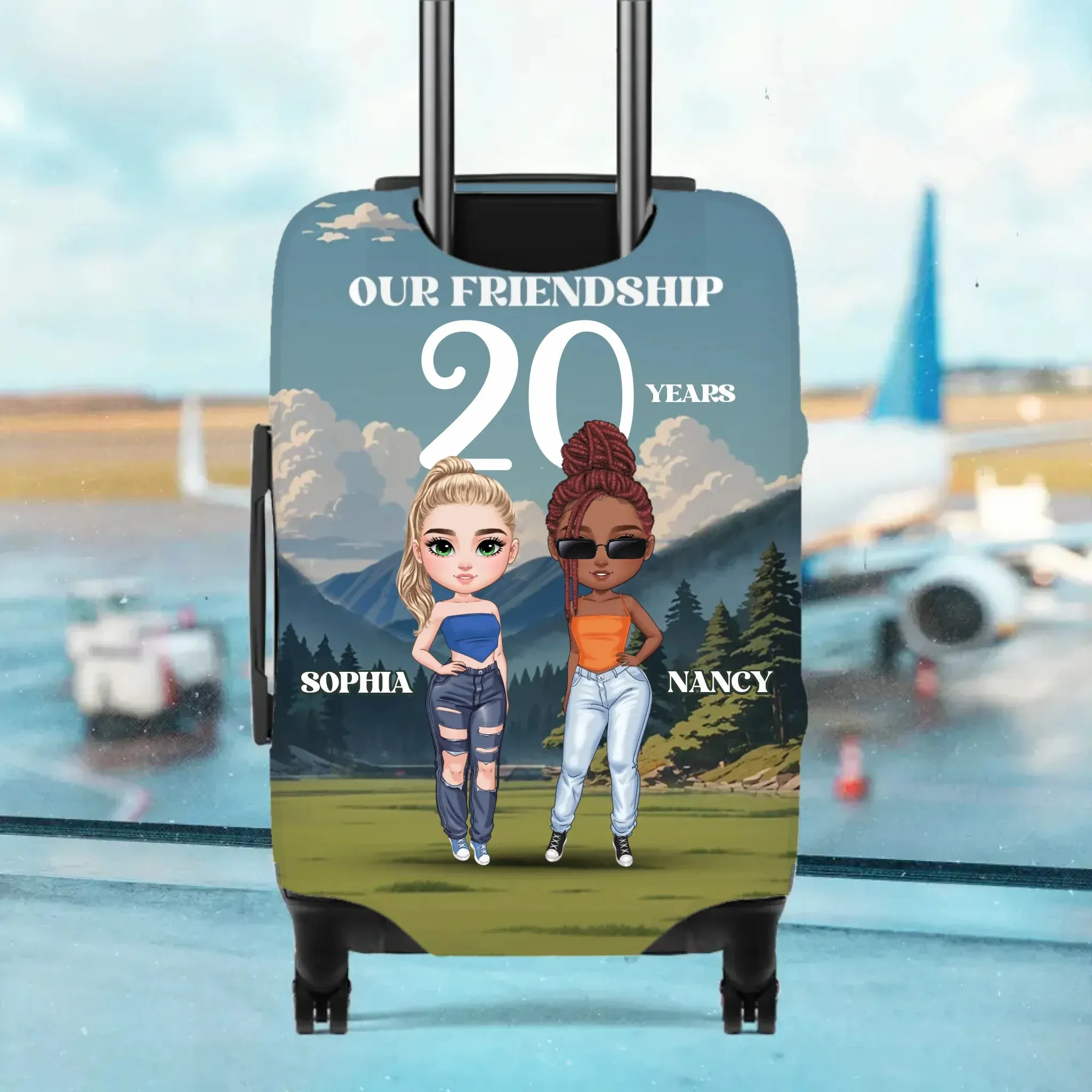 Our Friendship - Custom Name - Personalized Gift For Bestie - Luggage Cover