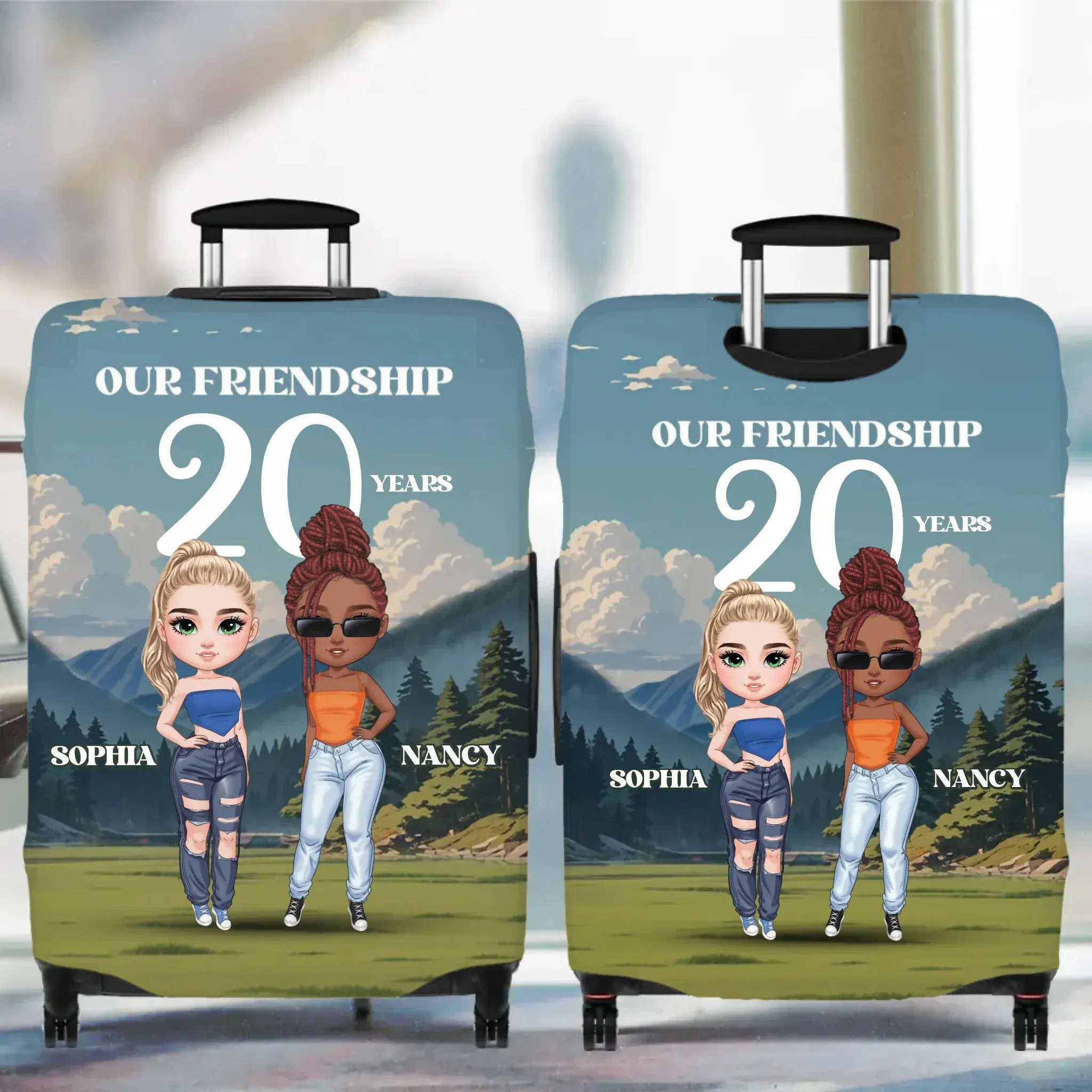 Our Friendship - Custom Name - Personalized Gift For Bestie - Luggage Cover