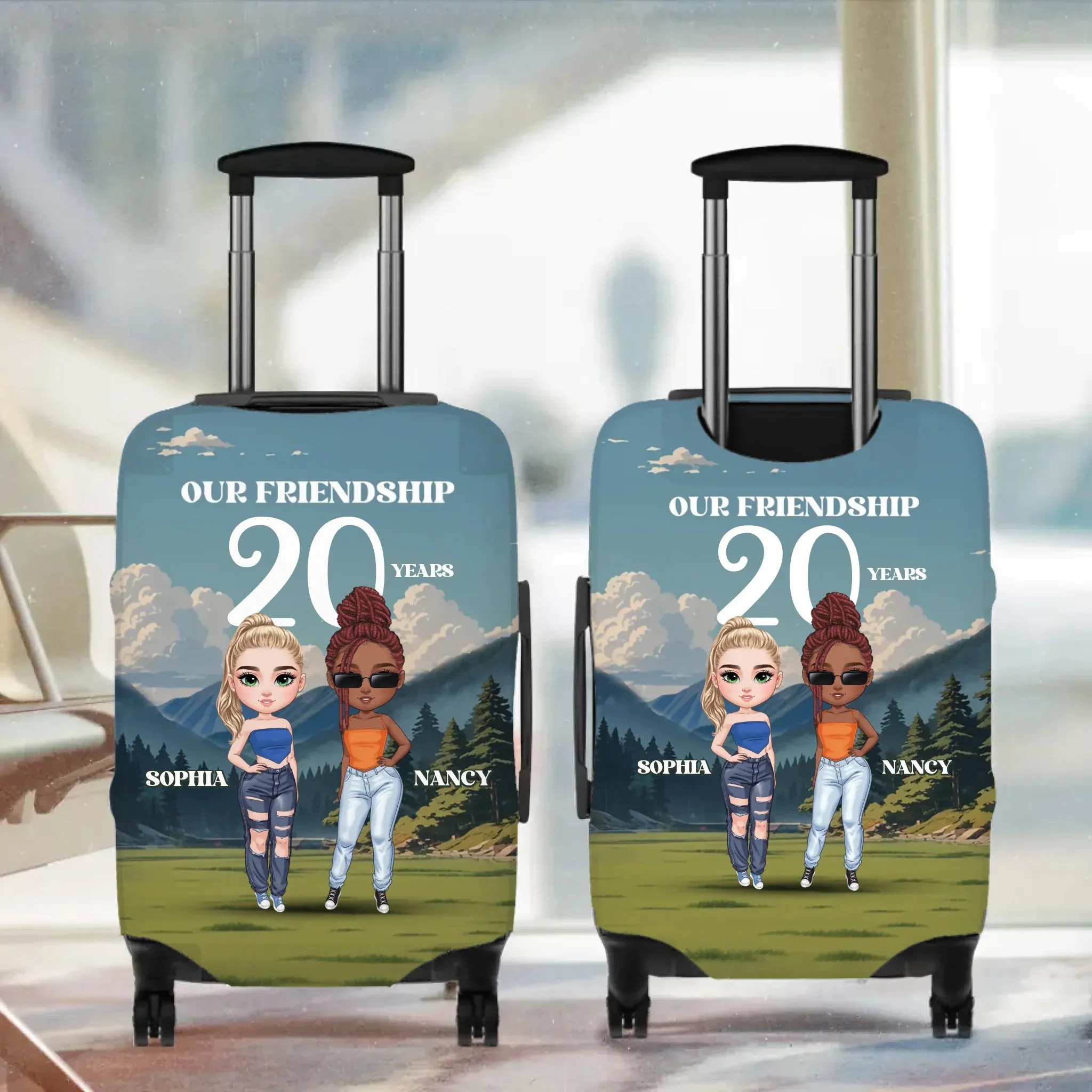 Our Friendship - Custom Name - Personalized Gift For Bestie - Luggage Cover