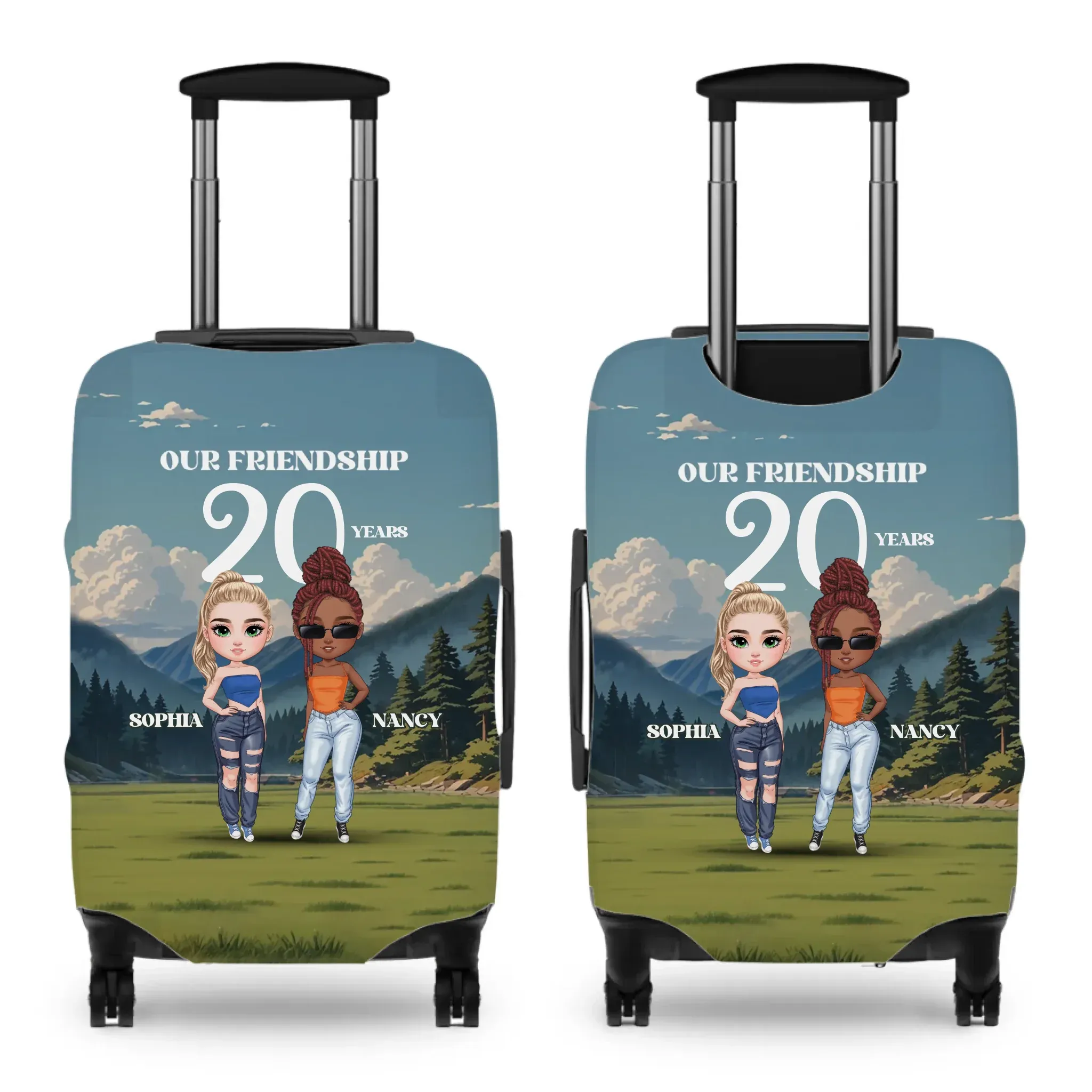 Our Friendship - Custom Name - Personalized Gift For Bestie - Luggage Cover