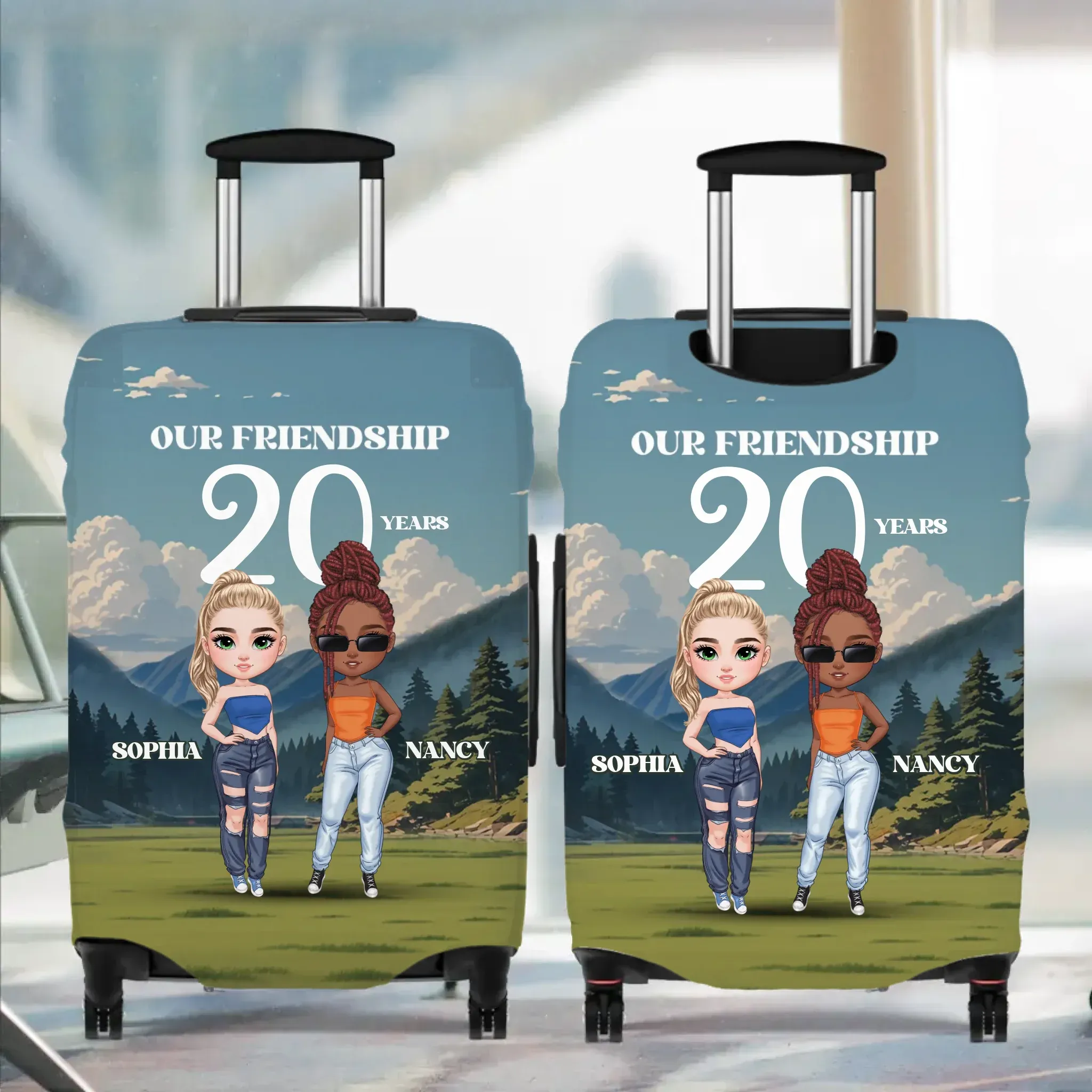 Our Friendship - Custom Name - Personalized Gift For Bestie - Luggage Cover