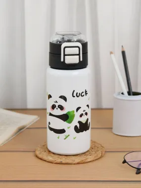 Panda Themed Luck Design Dual Sipper Steel Doubled Walled Insulated Water Bottle- 520 ML