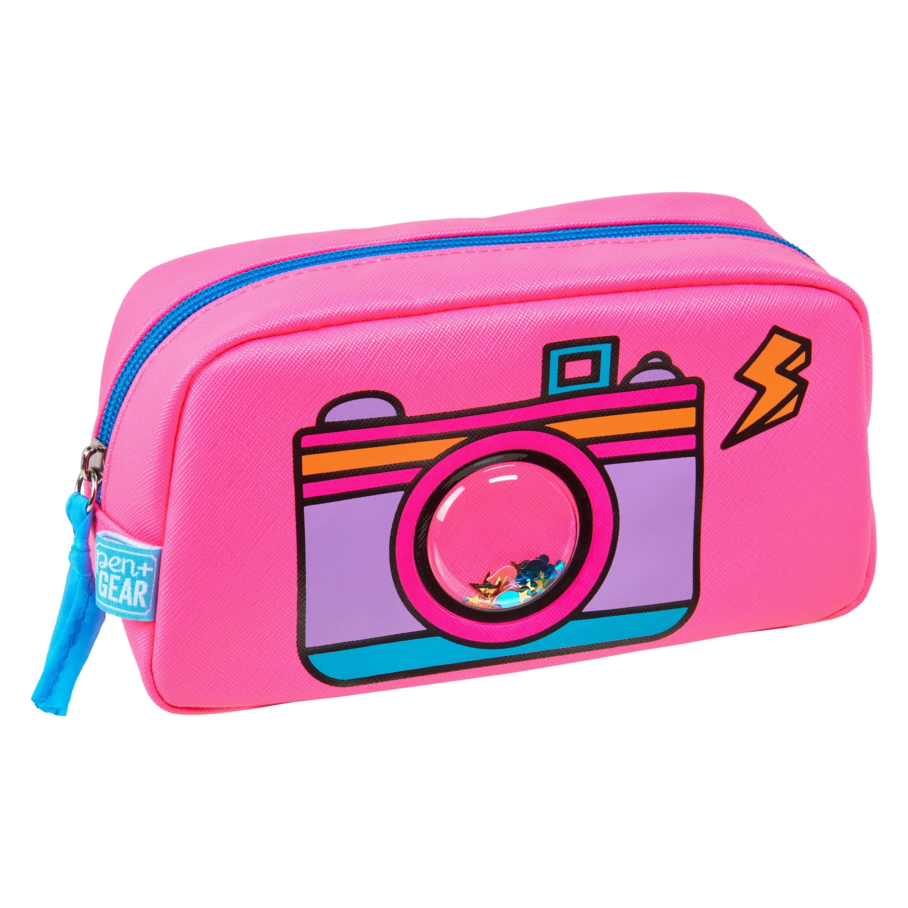 Pen   Gear Shake Sequins Pencil Pouch, New Camera Design, Pink