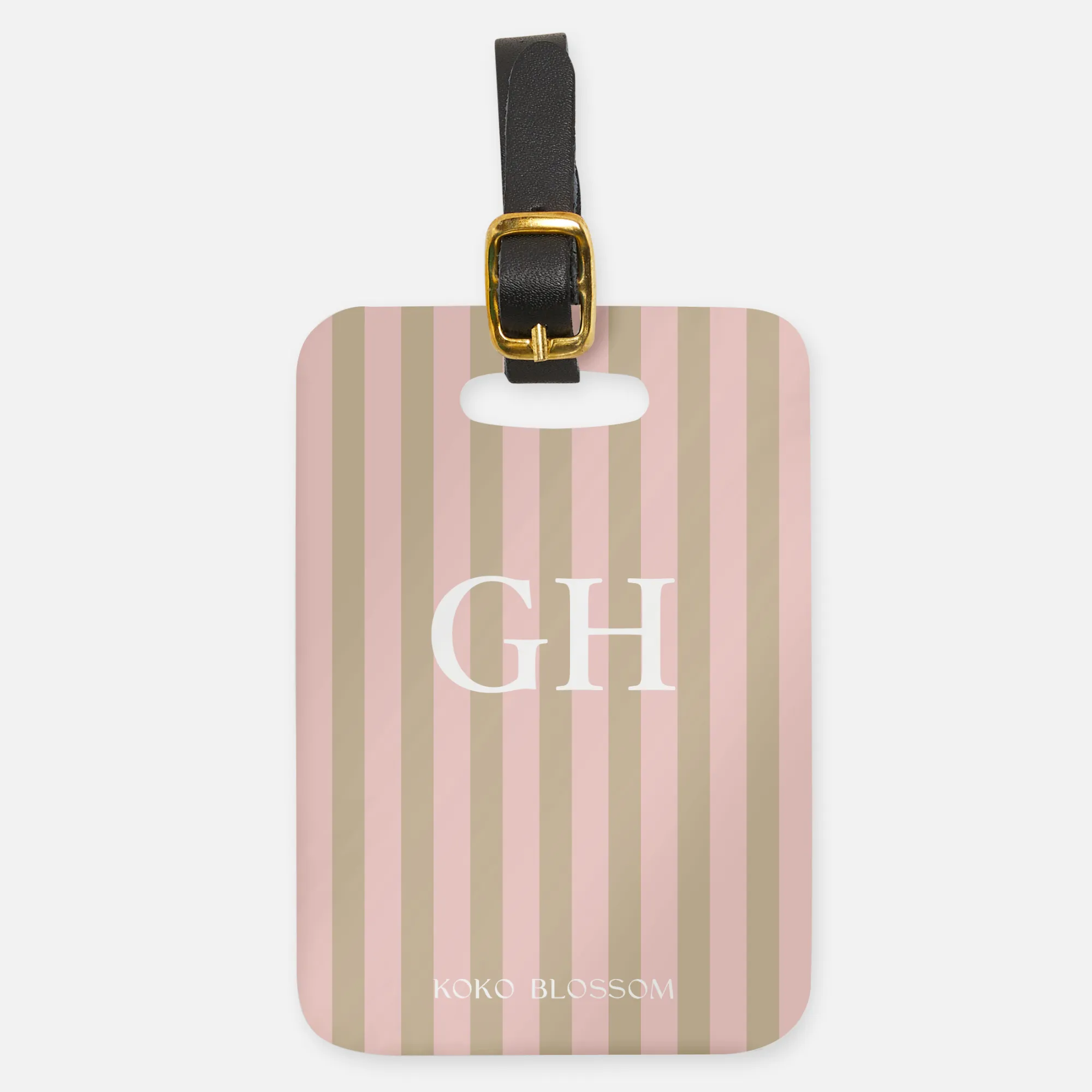 Personalised Luggage Tag | Amalfi Stripe in Caramel