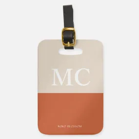 Personalised Luggage Tag | Colourblock in Vanilla   Caramel