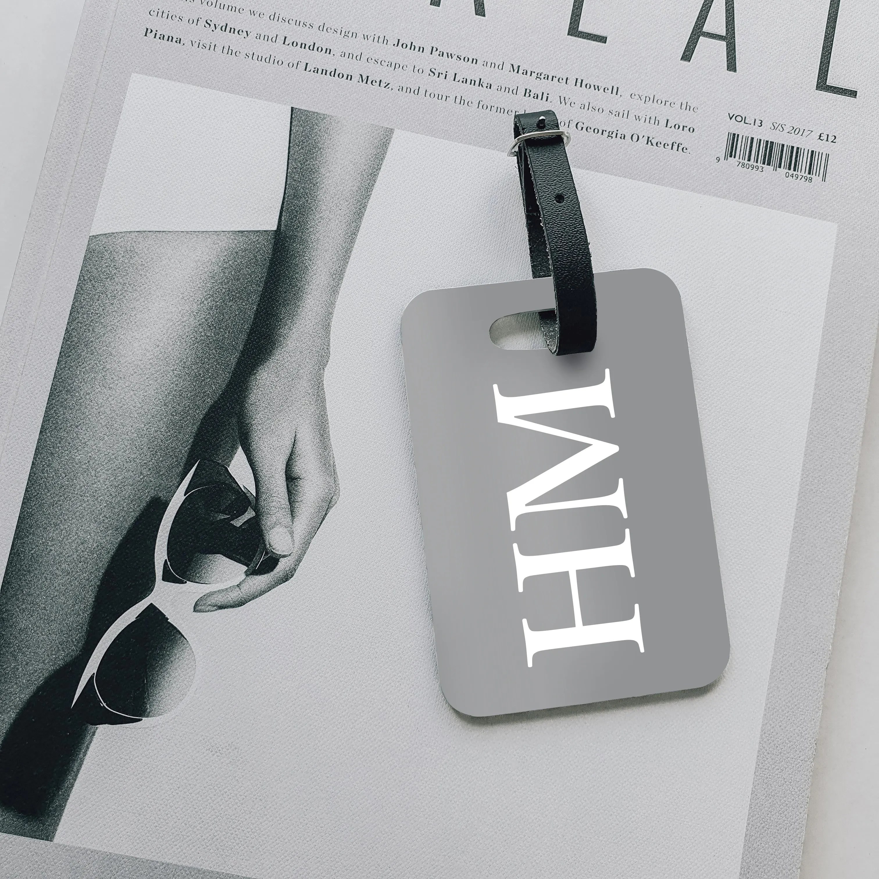 Personalised Luggage Tag | Monogram in Dove