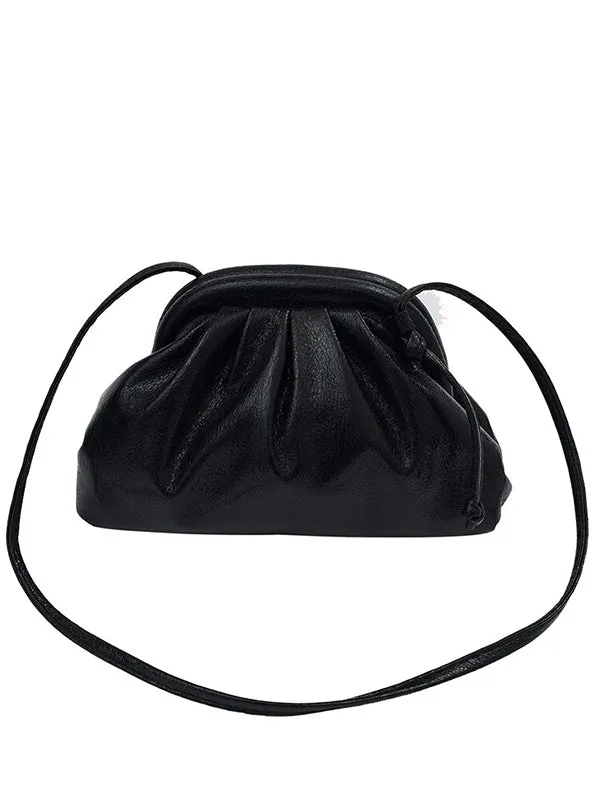 Pleated Shiny Solid Color Handbags Crossbody Bags Bags