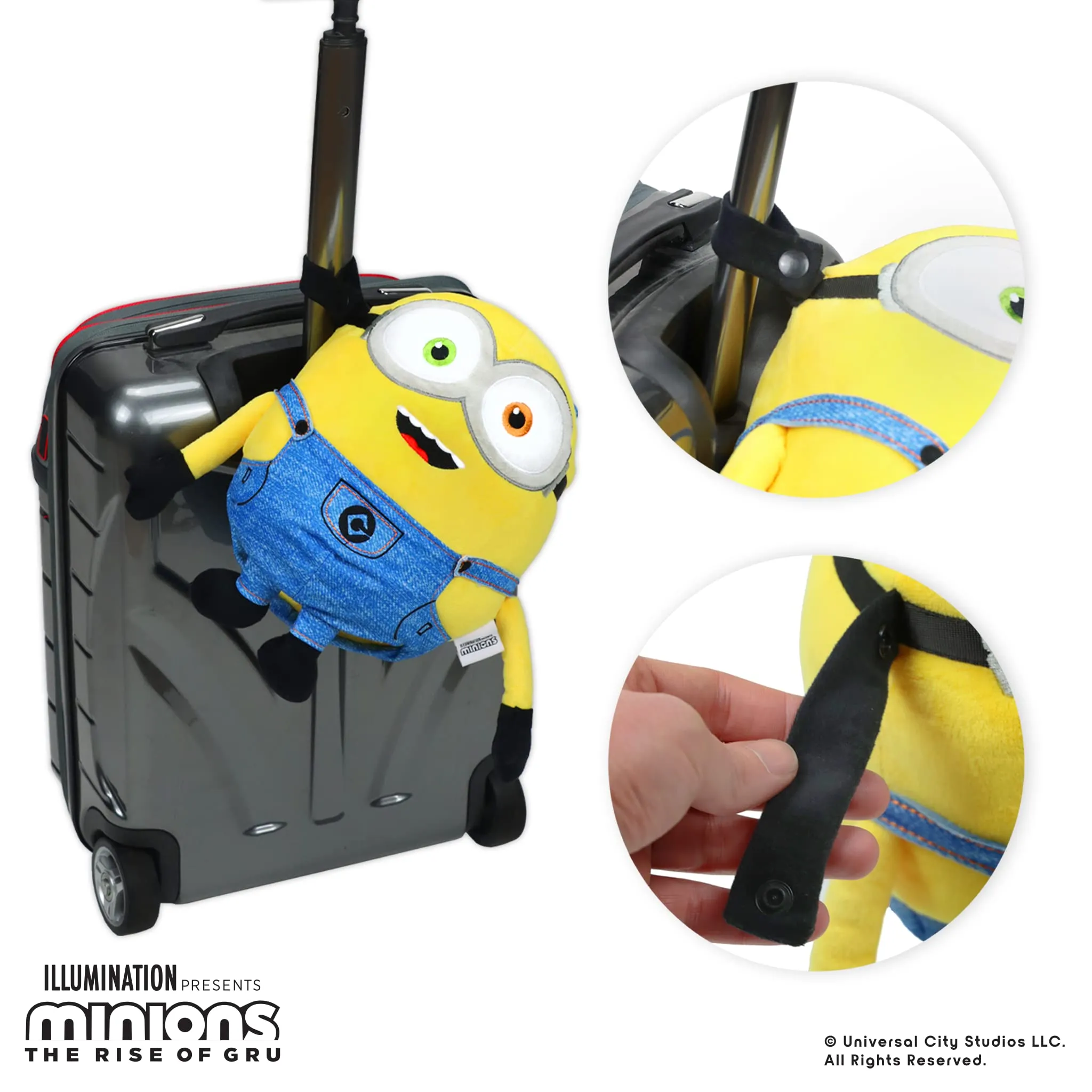 Roamwild Universal Despicable Me Bob Minions Kids Travel Pillow and Travel Blanket Set – Soft Plush Armrest Buddy Transforms Any Armrest Into a Comfy Childs Pillow for Travelling